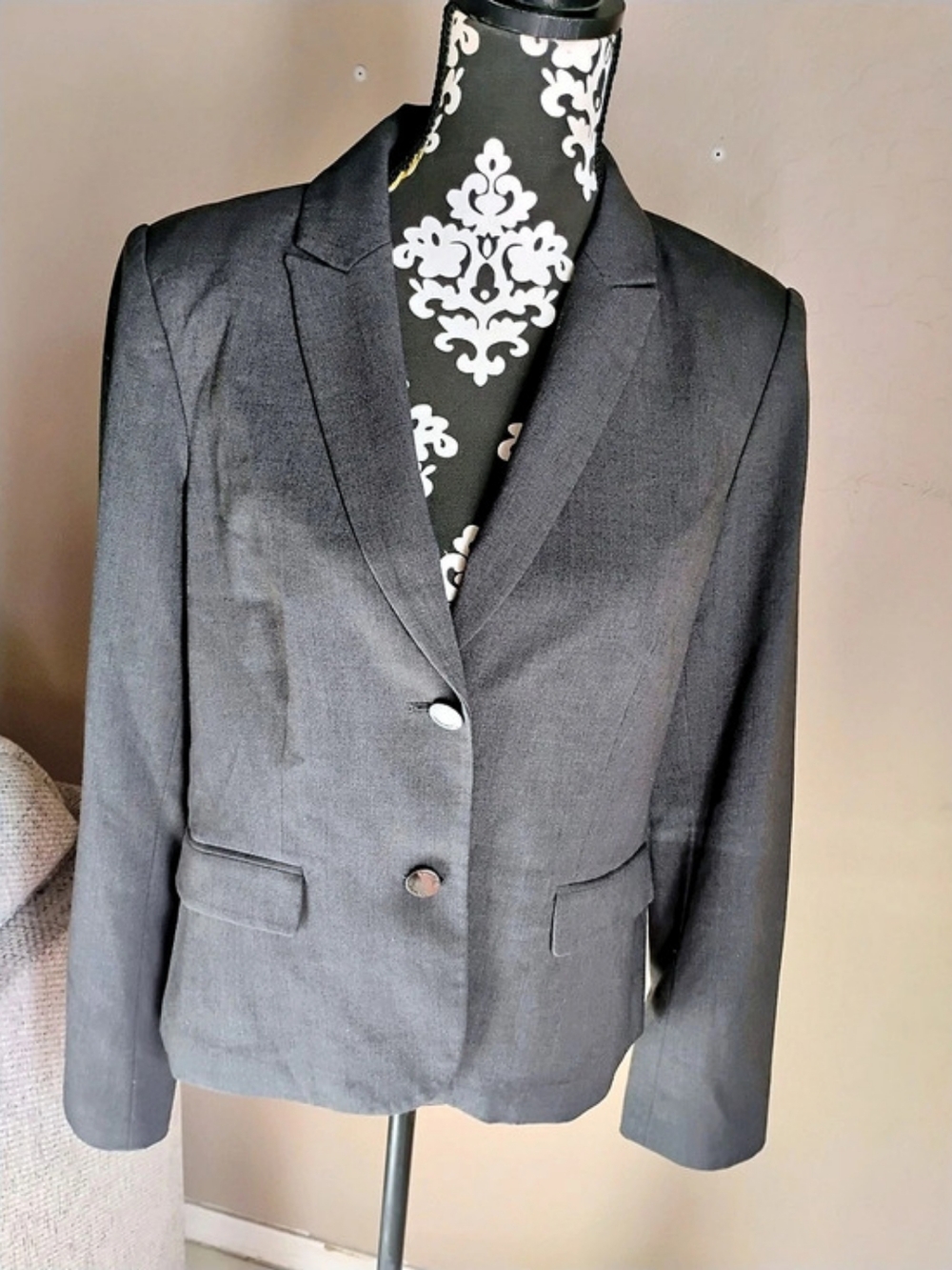 Calvin Klein Women's Two-Button Gray Blazer Jacket Size 12